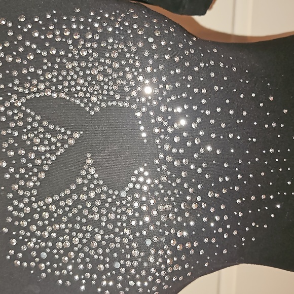 PLAYBOY REAR T-SHIRT TOP IN BLACK WITH RHINESTONES DESIGN SIZE M - Picture 7 of 9